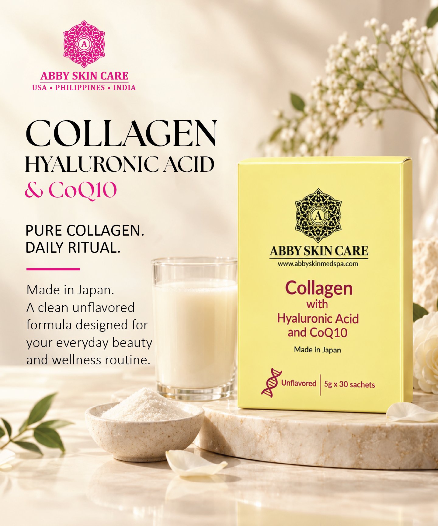 Collagen Drink - Unflavored product packaging from Abby Skin Care