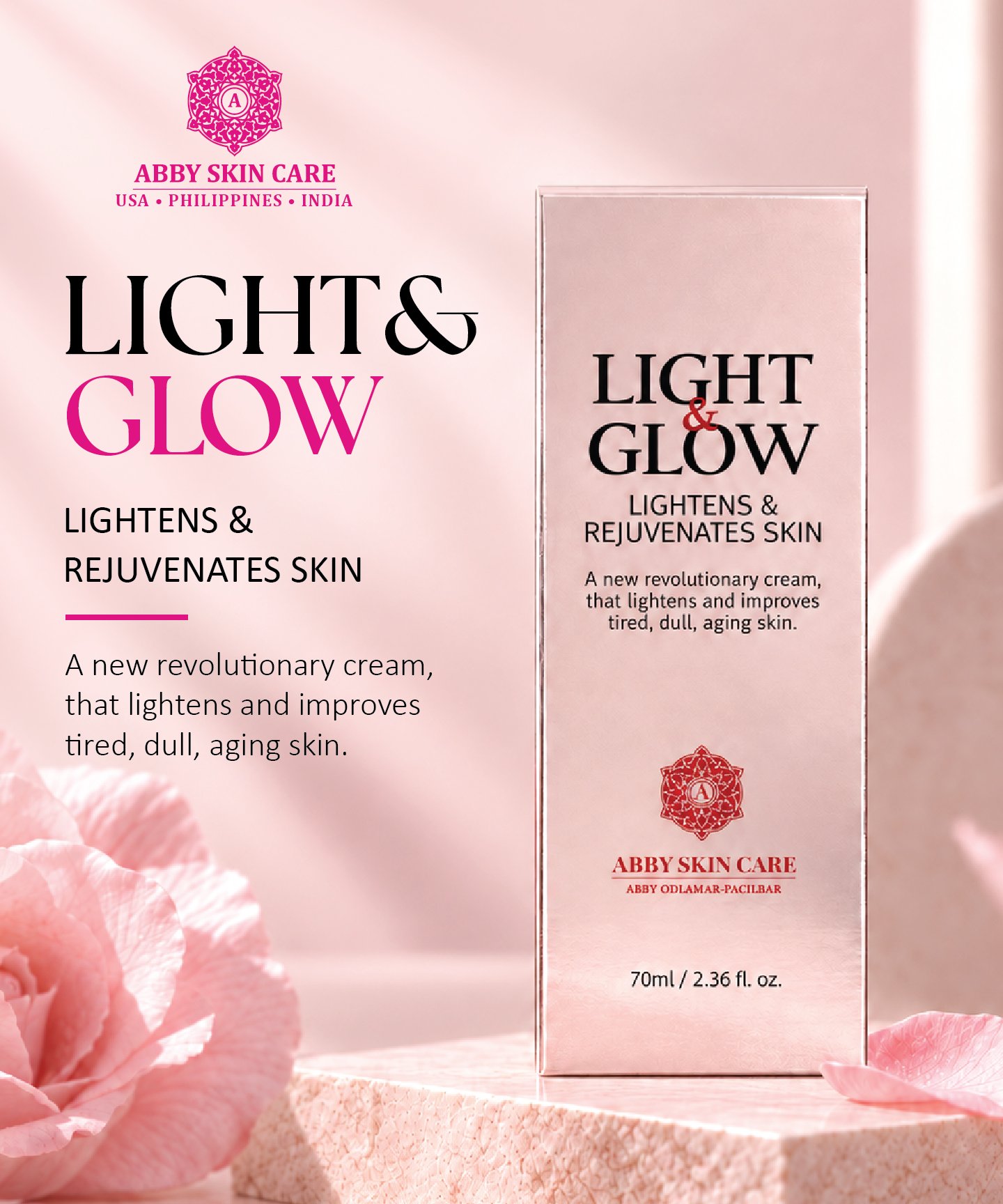 Light & Glow Cream product packaging from Abby Skin Care