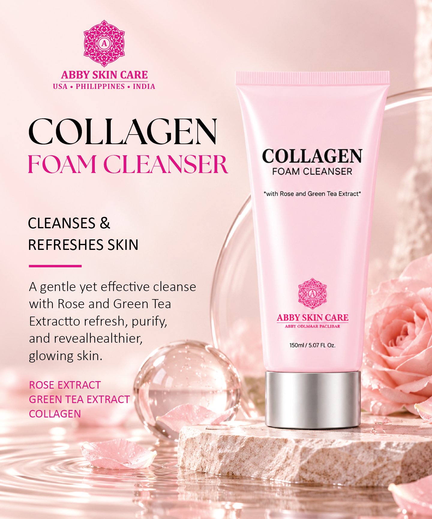 Collagen Foam Cleanser product packaging from Abby Skin Care