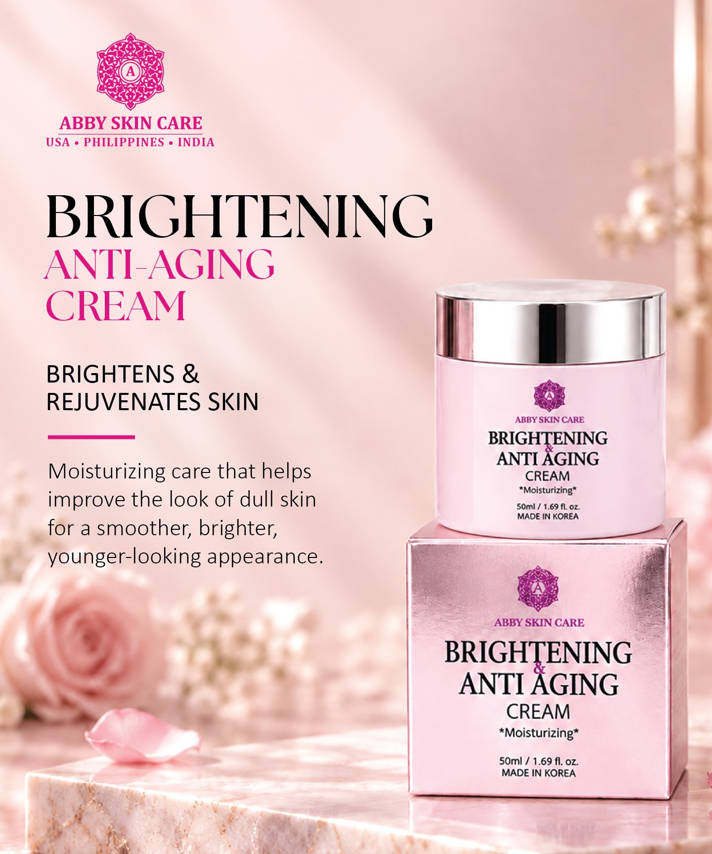 Brightening & Anti-Aging Cream product packaging from Abby Skin Care