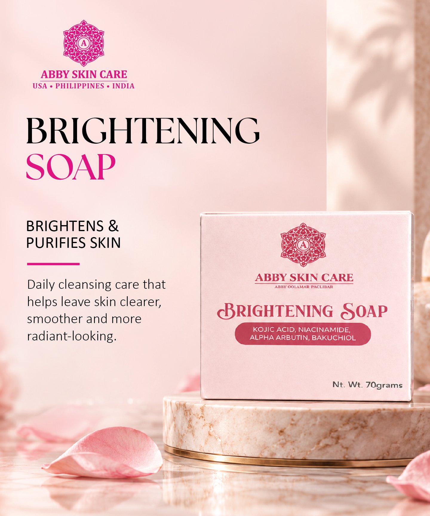Brightening Soap product packaging from Abby Skin Care