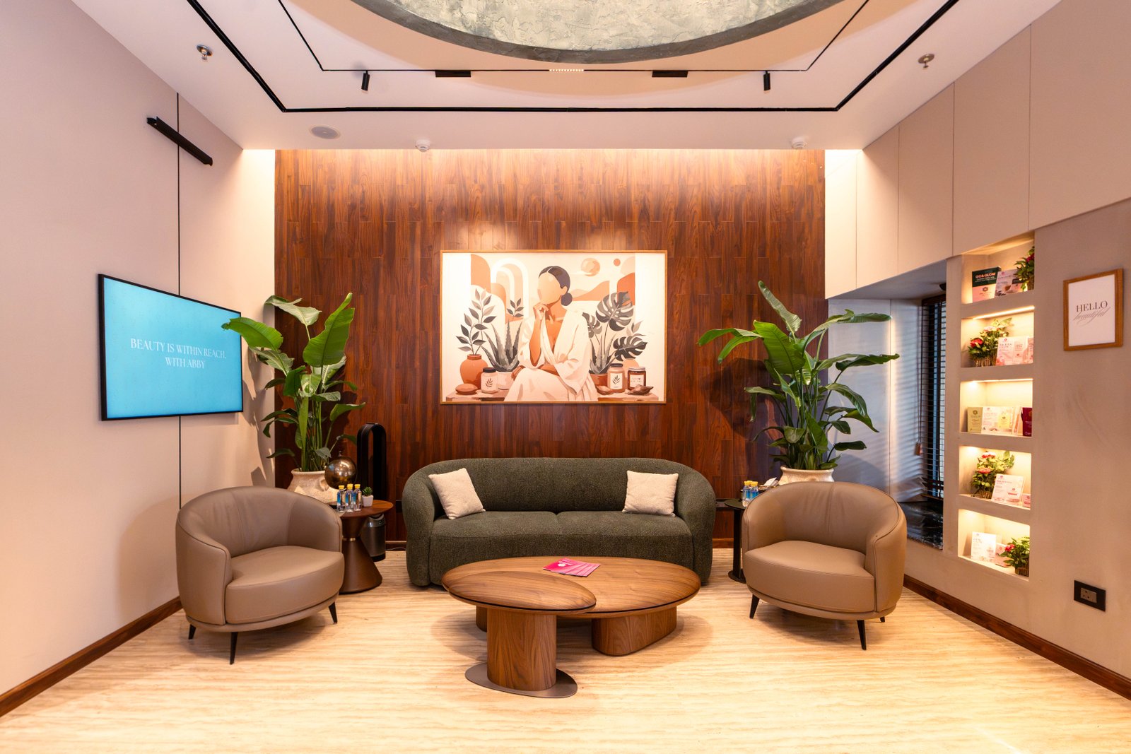 Reception and lounge at Abby Skin Care Chandigarh